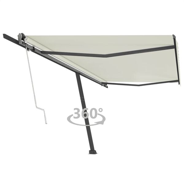 vidaXL Toldo de pie autom&aacute;tico crema 500x300 cm