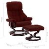 vidaXL Silla reclinable con reposapi&eacute;s cuero PE madera curvada tinto