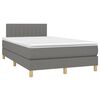 vidaXL Cama box spring con colch&oacute;n y LED tela gris oscuro 120x200 cm