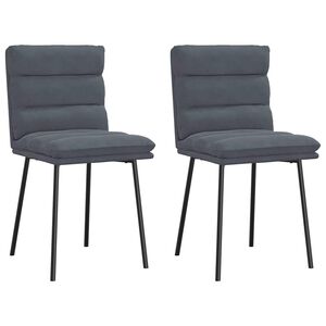 vidaXL Sillas de comedor 2 unidades terciopelo gris oscuro