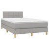 vidaXL Cama box spring con colch&oacute;n tela gris claro 120x200 cm
