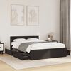 vidaXL Estructura cama con cabecero madera ingenier&iacute;a negro 135x190 cm