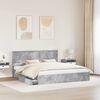 vidaXL Cama con almacenamiento con cabecera Gris Concreto 180 x 200 cm