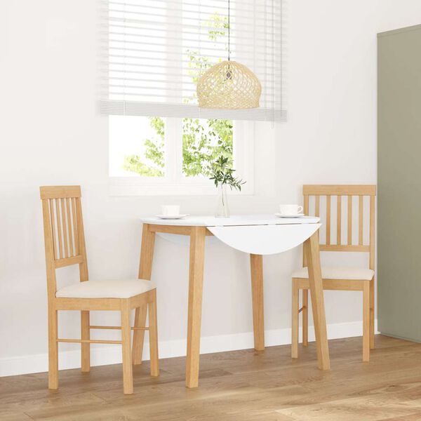 vidaXL Sillas de comedor con cojines 2 uds madera maciza caucho