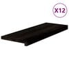vidaXL Pelda&ntilde;os de escalera 12 uds madera maciza roble marr&oacute;n oscuro