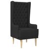 vidaXL Silla de respaldo alto con capiton&eacute; con botones Negro Tela