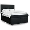 vidaXL Cama box spring con colch&oacute;n tela negro 140x190 cm