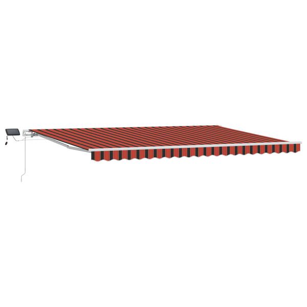 vidaXL Toldo Retr&aacute;ctil Naranja y marr&oacute;n 500 x 300 cm Tela y acero