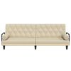 vidaXL Sof&aacute; cama con reposabrazos tela color crema