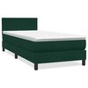 vidaXL Cama box spring con colch&oacute;n y LED terciopelo verde oscuro 90x220 cm