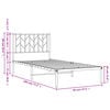 vidaXL Estructura cama sin colch&oacute;n con cabecero metal blanco 90x190 cm