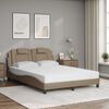 vidaXL Cama Viana con colch&oacute;n cuero sint&eacute;tico capuchino 140x200 cm