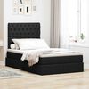 vidaXL Cama con almacenamiento y colch&oacute;n Negro 120 x 190 cm tela