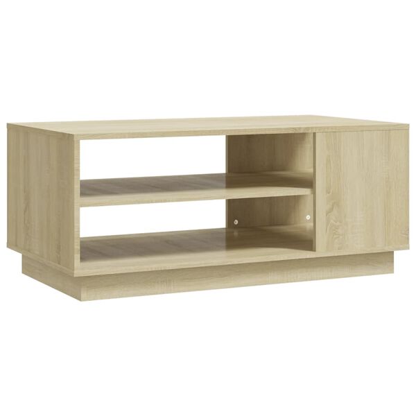 vidaXL Mesa de centro madera de ingeniería roble Sonoma 102x55x43 cm