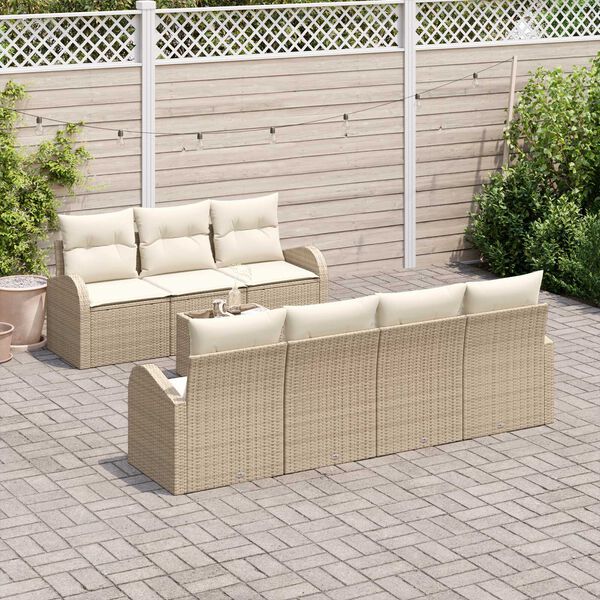 vidaXL Conjunto de sof&aacute; de jard&iacute;n Beige 55 x 55 x 37 cm