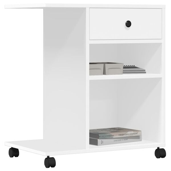 vidaXL Soporte para impresora con ruedas blanco 60x40x68,5 cm