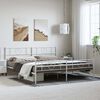 vidaXL Estructura cama sin colch&oacute;n con estribo metal blanco 193x203 cm