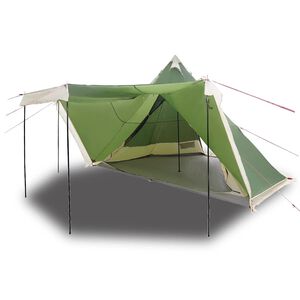vidaXL Tienda de campa&ntilde;a familiar tipi 8 personas impermeable verde