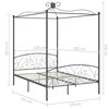 vidaXL Estructura cama con dosel sin colch&oacute;n metal gris 120x200 cm