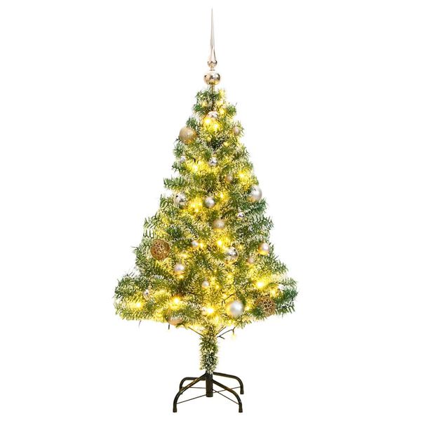 vidaXL &Aacute;rbol de Navidad artificial con 150 LEDs bolas y nieve 150 cm
