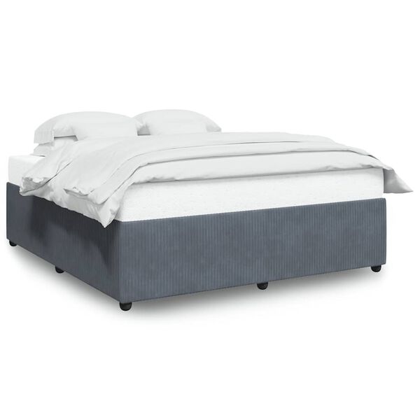vidaXL Estructura cama sin colch&oacute;n terciopelo gris oscuro 200x200 cm