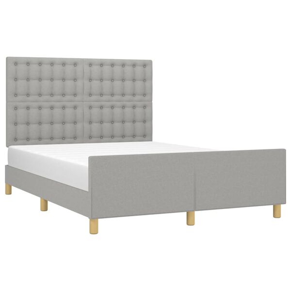 vidaXL Cama sin colch&oacute;n tela gris claro 140x190 cm