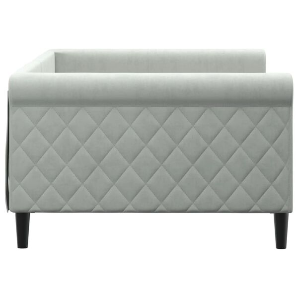 vidaXL Sof&aacute; cama sin colch&oacute;n terciopelo gris claro 100x200 cm