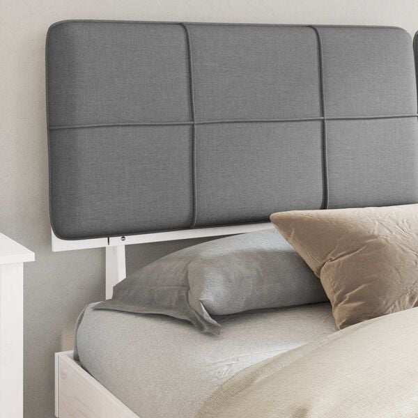 vidaXL Estructura de Cama con Cabecera Tapizada Gris Claro