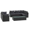 vidaXL Set de muebles de jard&iacute;n 9 pzas y cojines rat&aacute;n sint&eacute;tico negro