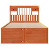vidaXL Cama con estanter&iacute;a sin colch&oacute;n madera maciza marr&oacute;n 135x190cm