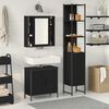 vidaXL Unidades de Tocador de Ba&ntilde;o 3 pcs Negro Madera contrachapada