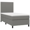 vidaXL Cama box spring con colch&oacute;n tela gris oscuro 80x200 cm