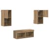 vidaXL Gabinetes de pared para TV 4 pcs Roble artesanal