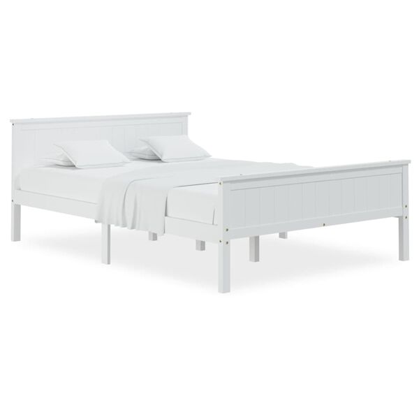vidaXL Estructura de cama sin colchón madera de pino blanco 160x200 cm