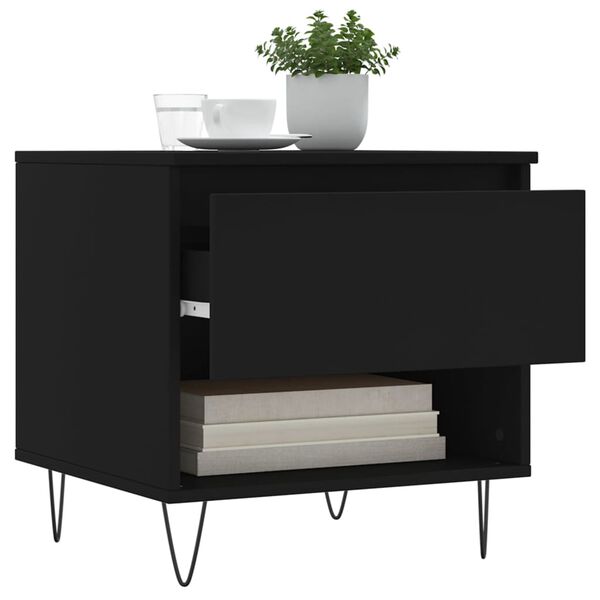 vidaXL Mesa de centro madera de ingenier&iacute;a negro 50x46x50 cm