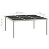 vidaXL Mesa de comedor de jardín acero y vidrio 170x170x74,5 cm