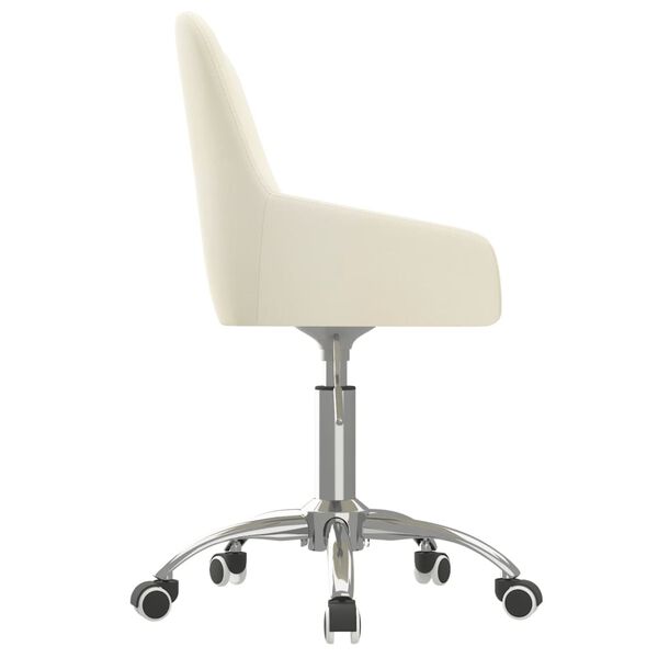 vidaXL Silla de oficina giratoria de tela color crema