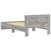 vidaXL Cama con cabecero madera de ingenier&iacute;a gris Sonoma 100x200 cm