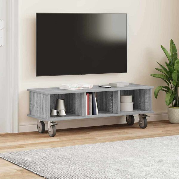 vidaXL Soporte de TV Gris Sonoma 100 x 35 x 35 cm Madera de ingenier&iacute;a