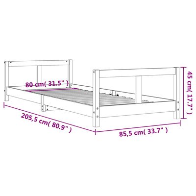vidaXL Estructura de cama para niños madera maciza de pino 80x200 cm