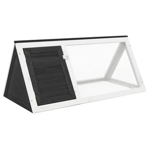 vidaXL Conejera jaula de animales de madera gris