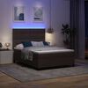 vidaXL Cama tipo Box Spring con LED Marr&oacute;n oscuro 140 x 200 cm tela