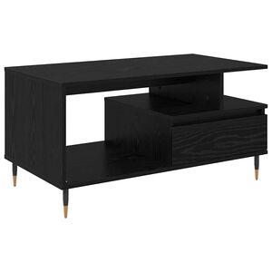 vidaXL Mesa de Caf&eacute; Roble Negro 90 x 49 x 45 cm Madera de ingenier&iacute;a