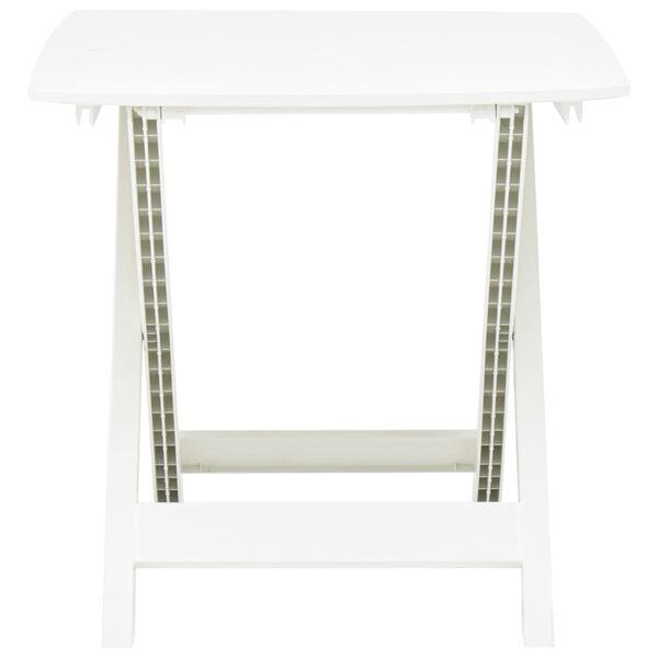 vidaXL Mesa de jardín plegable de plástico blanco 79x72x70 cm