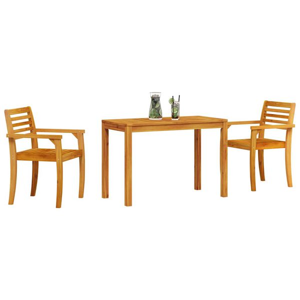 vidaXL Conjunto de Comedor de Jardín 3 pcs Marrón