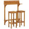 vidaXL Juego de bar de balc&oacute;n 3 piezas madera maciza de acacia
