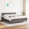 vidaXL Cama box spring con colch&oacute;n tela gris oscuro 180x200 cm