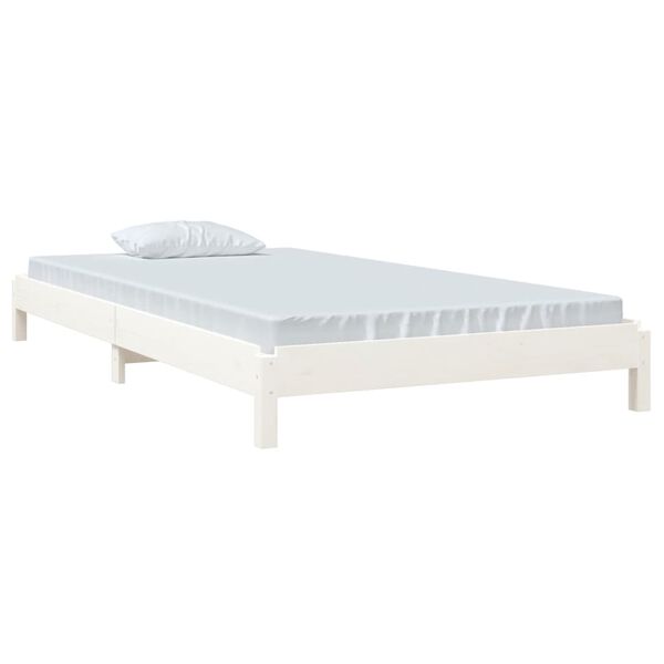 vidaXL Cama apilable de madera pino maciza blanco 80x200 cm