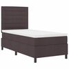 vidaXL Cama tipo Box Spring con colch&oacute;n Marr&oacute;n oscuro 90 x 200 cm tela