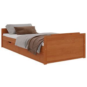 vidaXL Estructura cama sin colchón madera pino marrón miel 90x200 cm